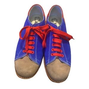 Vintage Wolf suede leather tri coloured bowling shoes